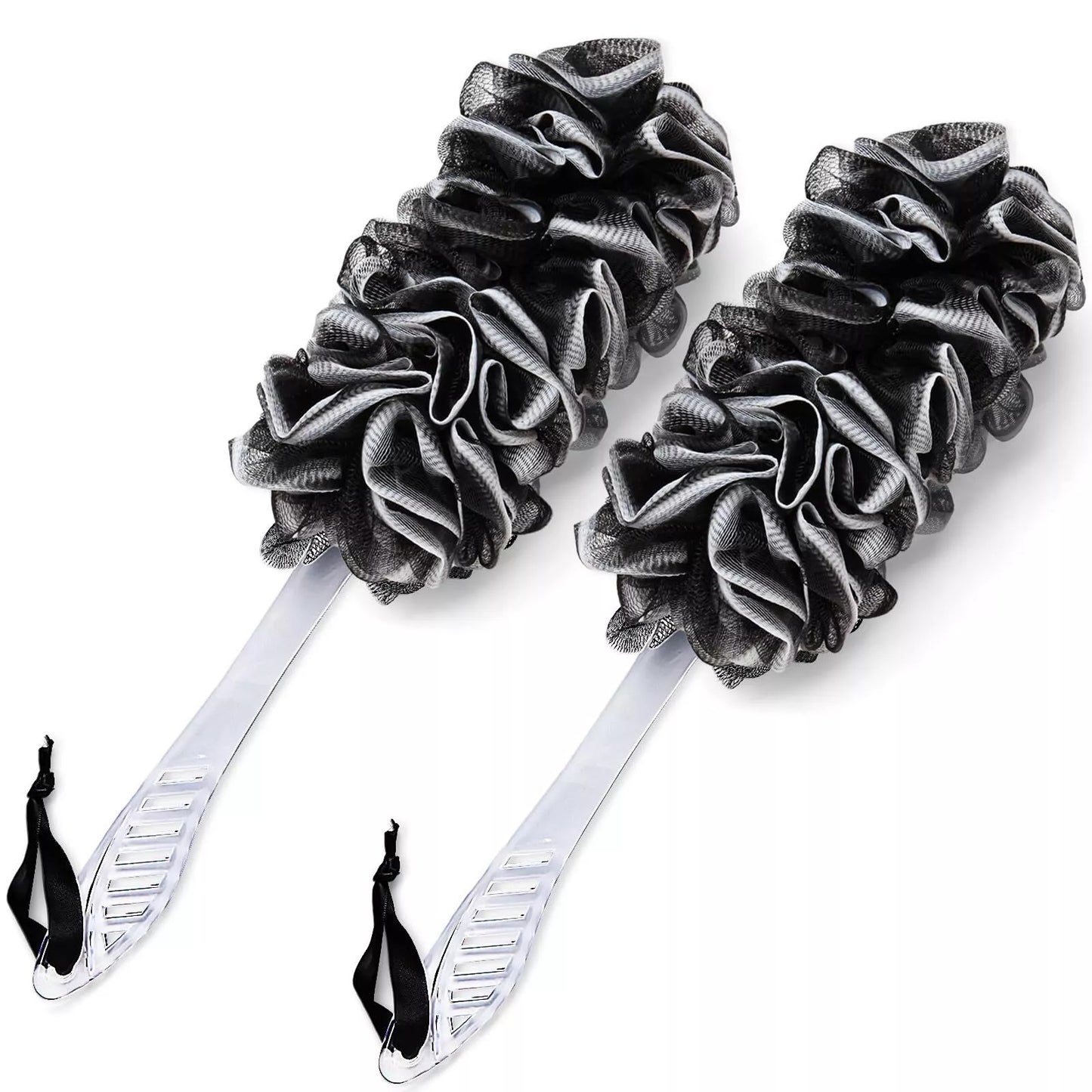 T2Pack Back Scrubber for Shower DualSided Loofah on a Stick as Shower Brush Exf