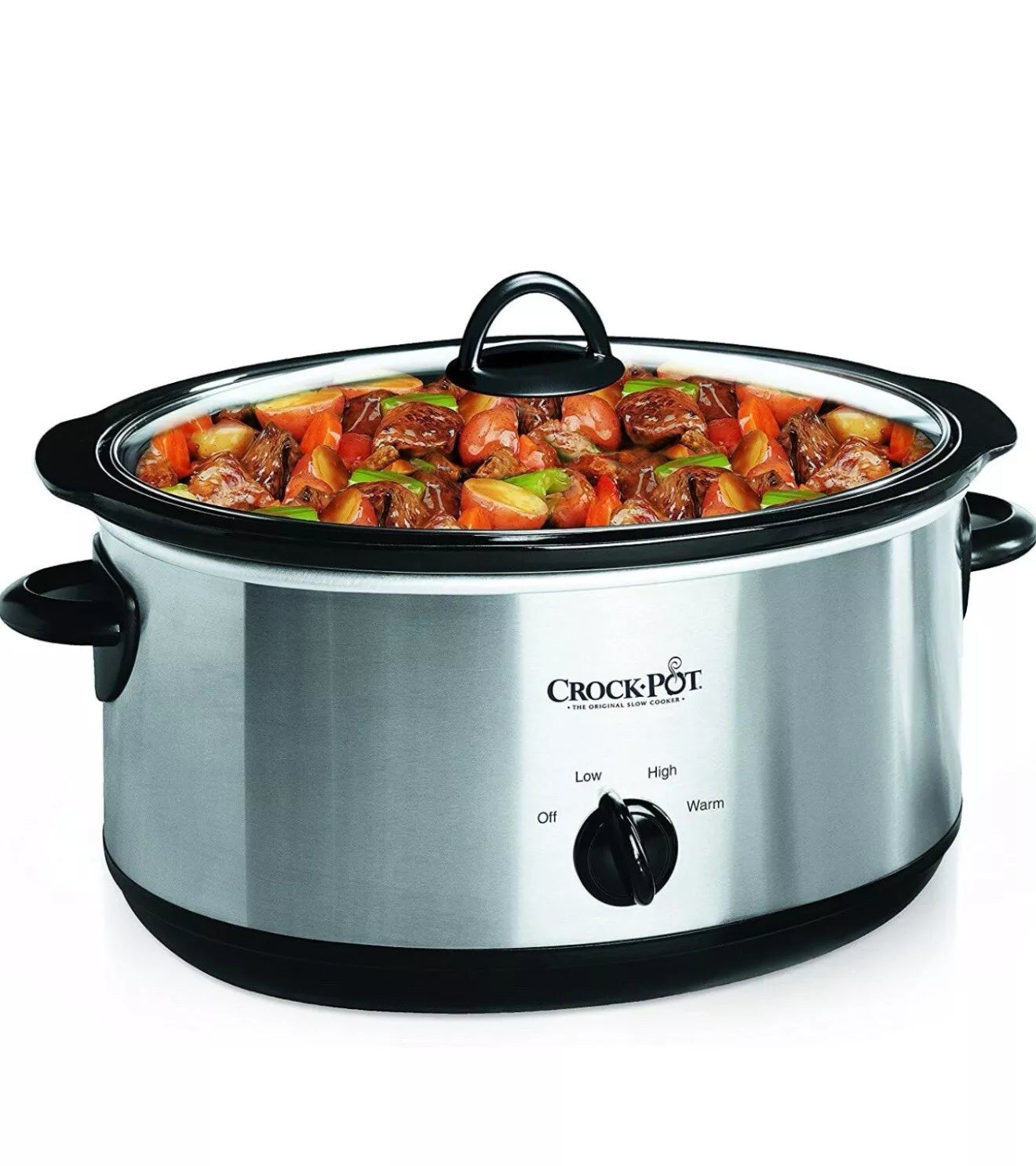 Crock-Pot 7 Quart Oval Manual Slow Cooker, Stainless Steel (SCV700-S-BR)