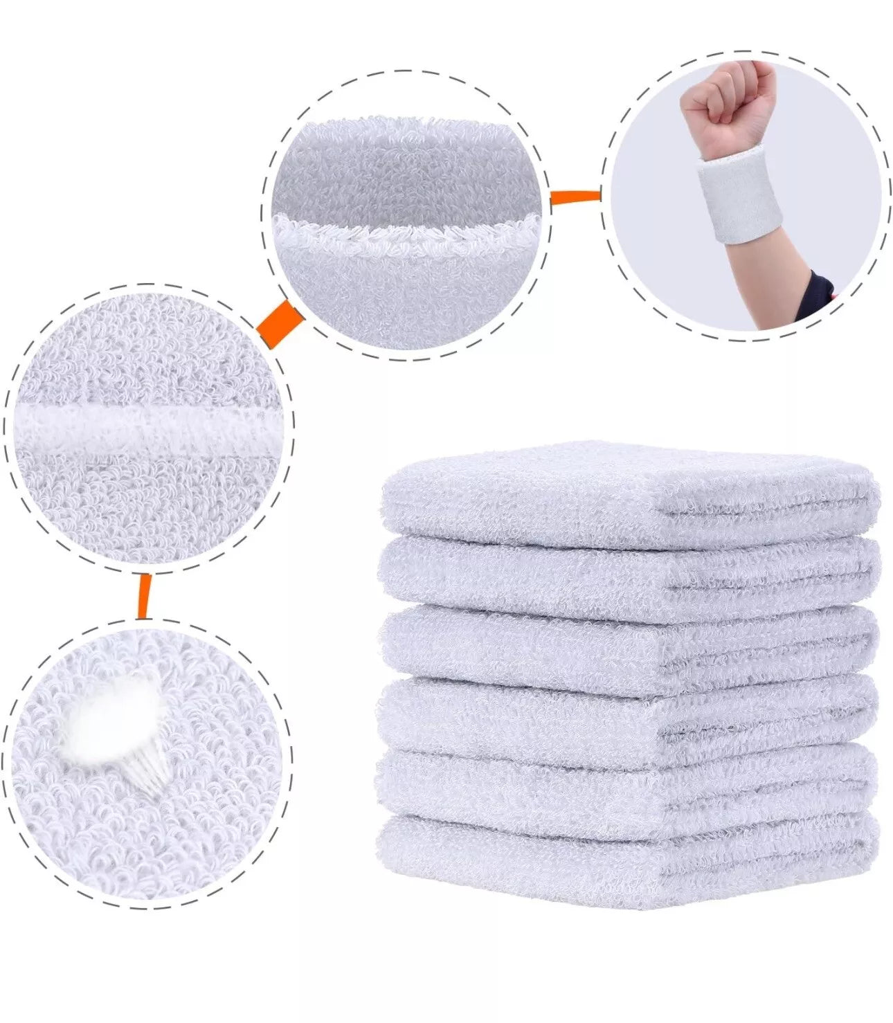 6pc Wrist Sweatband Sport Tennis , Sport Competition Sweat Absorbent