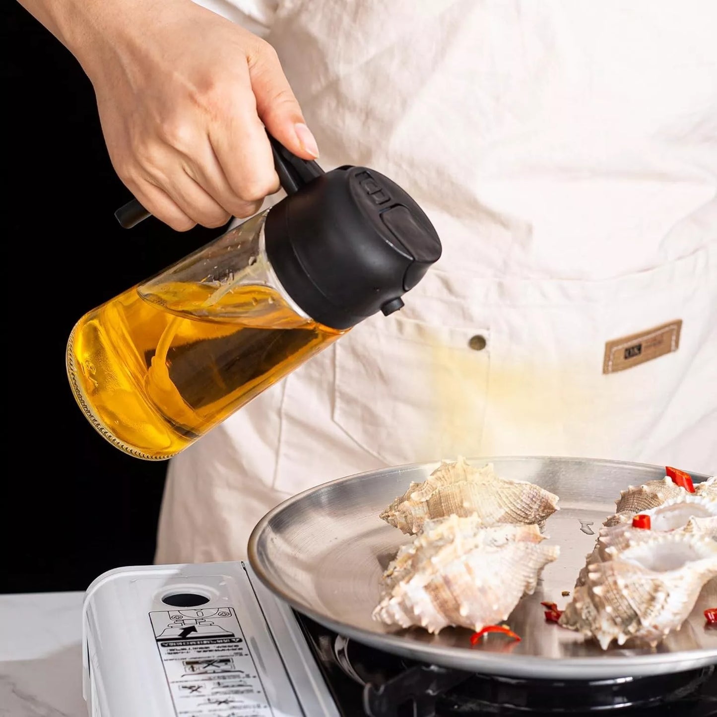 Oil Dispenser for Kitchen, 2 in 1 Olive Oil Dispenser and Oil Sprayer for Cookin