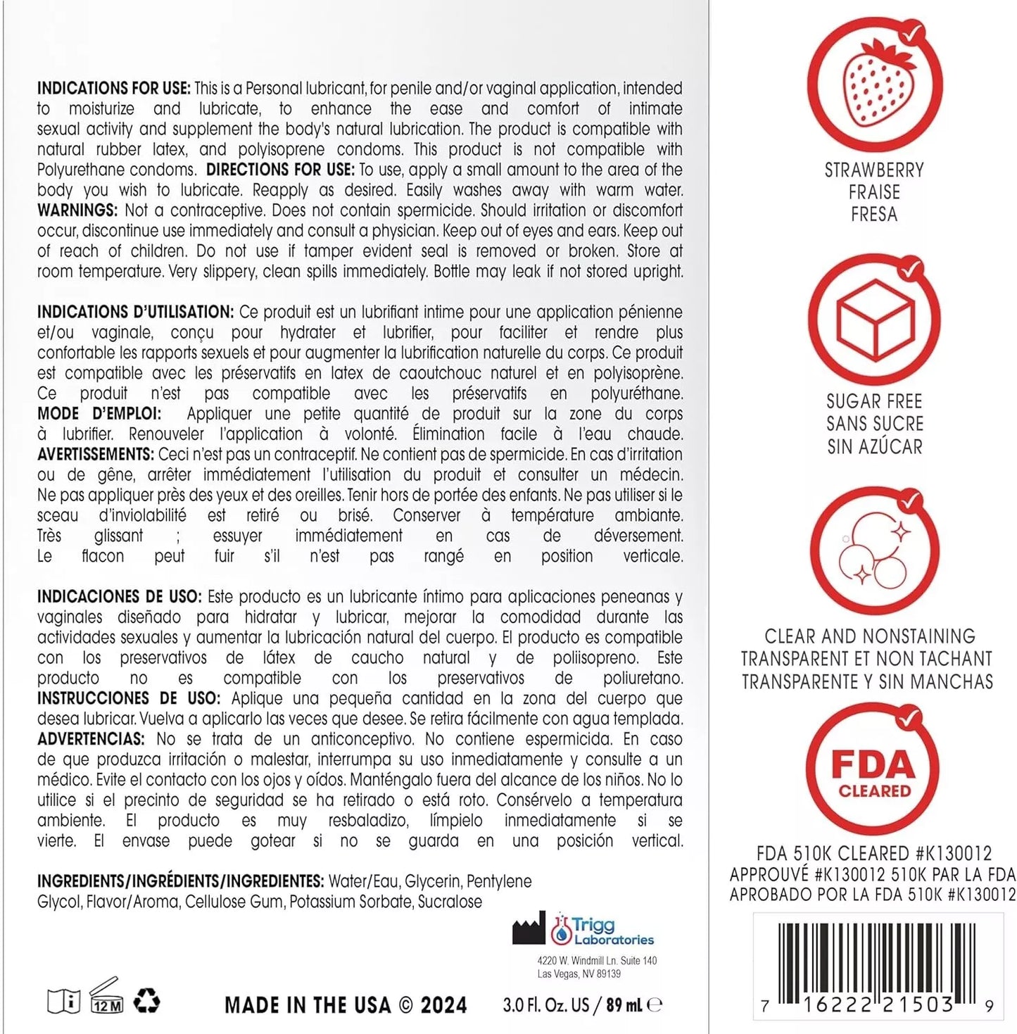 Wet Water-Based Flavored Lube for Men, Women & Couples, 3 Fl Oz (Sexy Strawberry