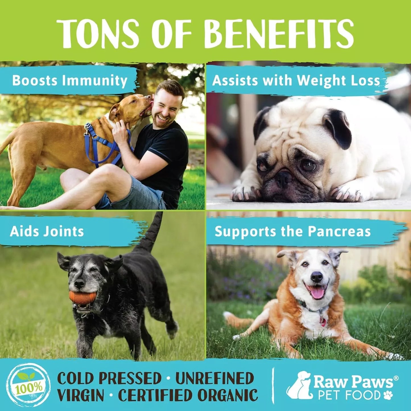 Virgin Organic Coconut Oil for Dogs & Cats, 4-oz - Treatment for Itchy Skin, Dry