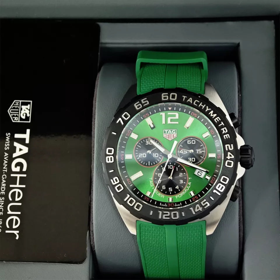Tag Heuer Formula 1 Quartz Chronograph 43mm Green Men's Watch CAZ101AP.FT8056