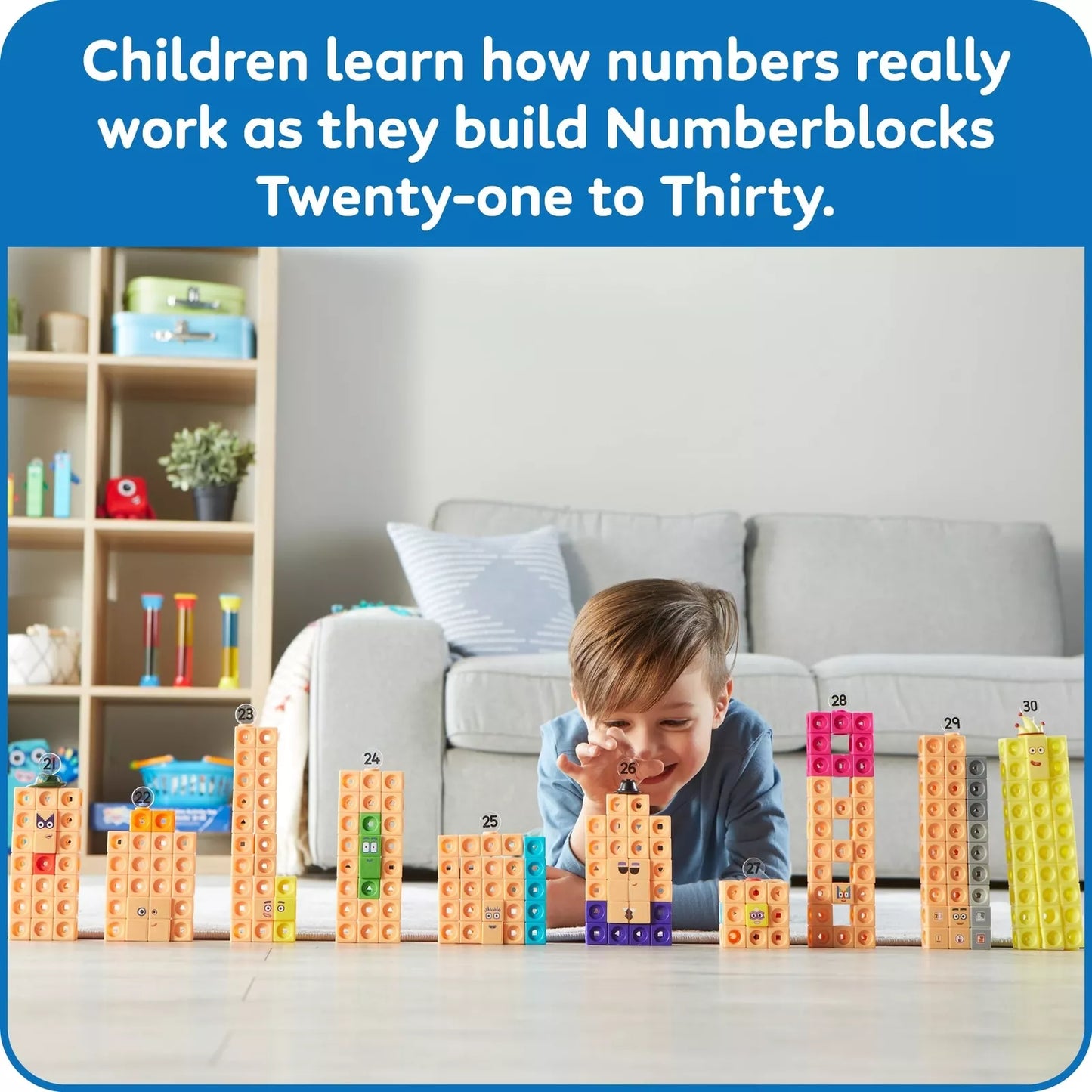 Hand2mind MathLink Cubes Numberblocks 21-30 Activity Set, 20 Preschool Learni...