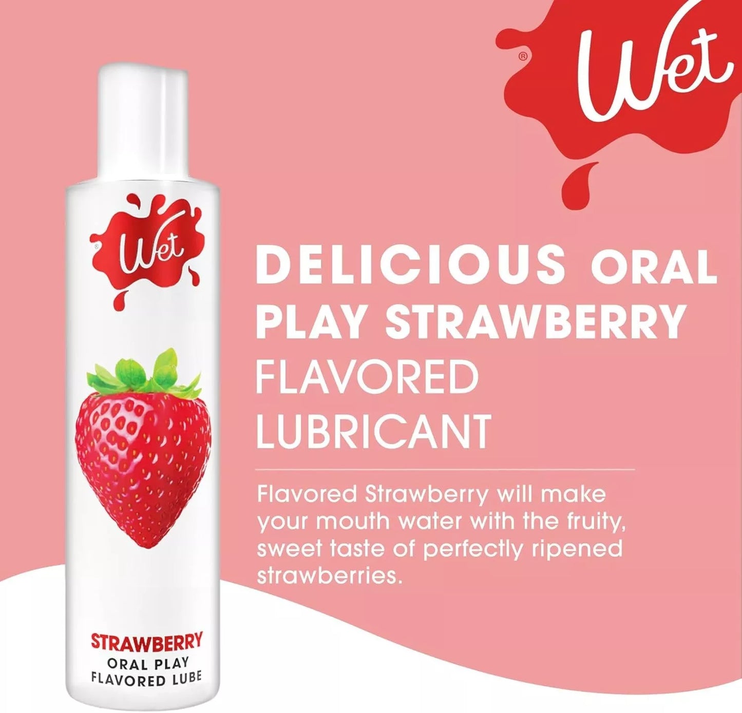 Wet Water-Based Flavored Lube for Men, Women & Couples, 3 Fl Oz (Sexy Strawberry