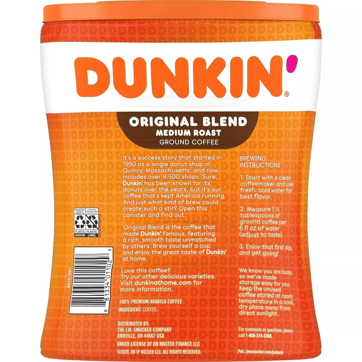 Dunkin' Donuts 1334985 Original Blend Ground Coffee Medium Roast