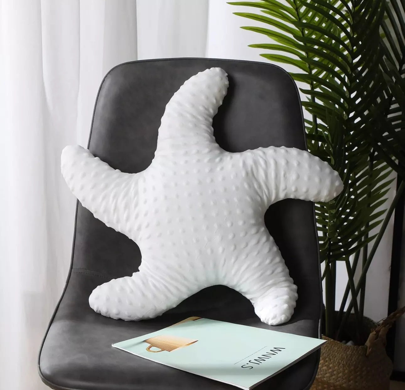 2 Pcs Starfish Pillow Beach Starfish Shaped Throw Pillows 20'' Starfish Pillow