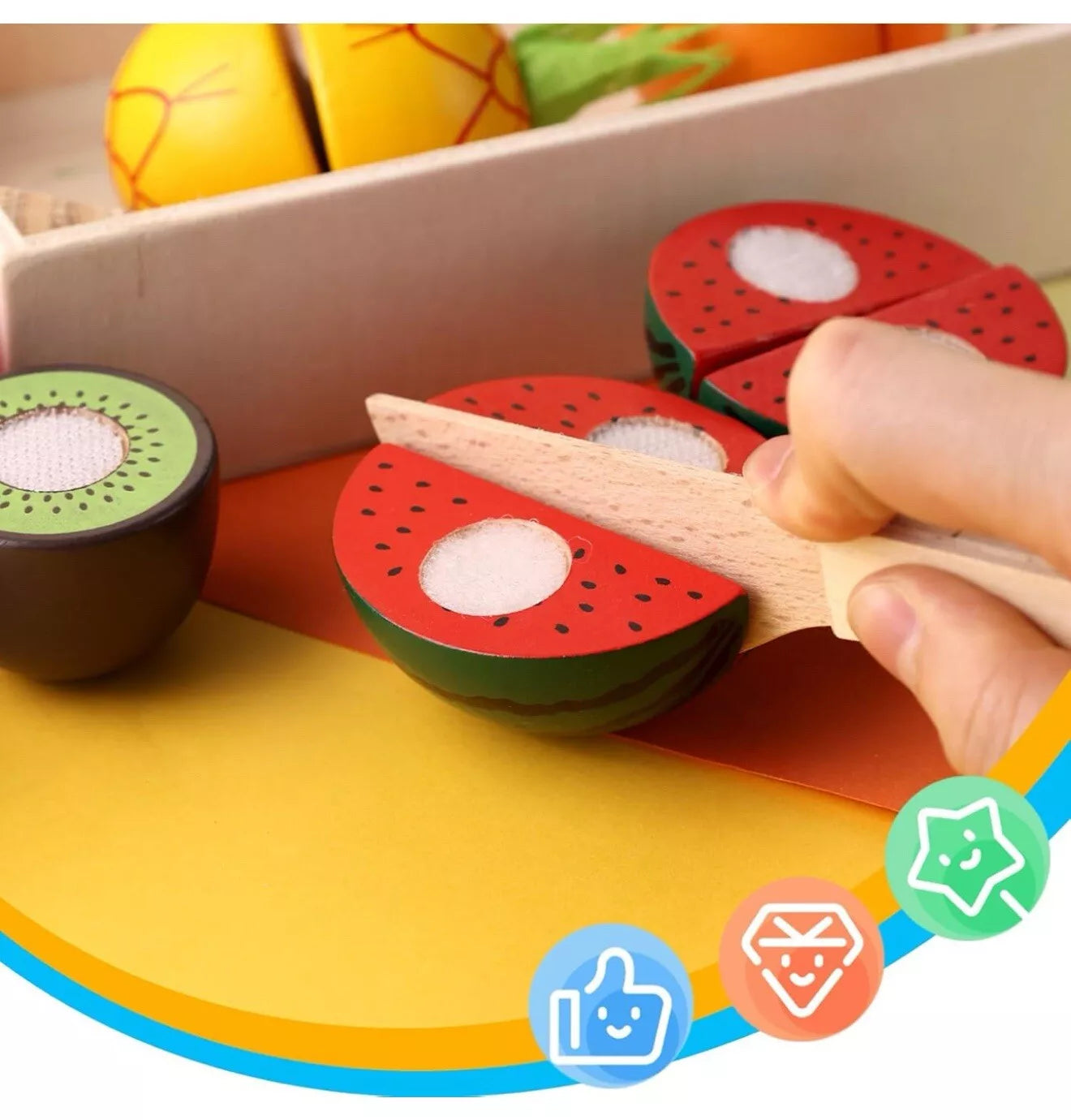 Wooden Play Food Set for Kids Kitchen, Montessori Toys For Kitchen