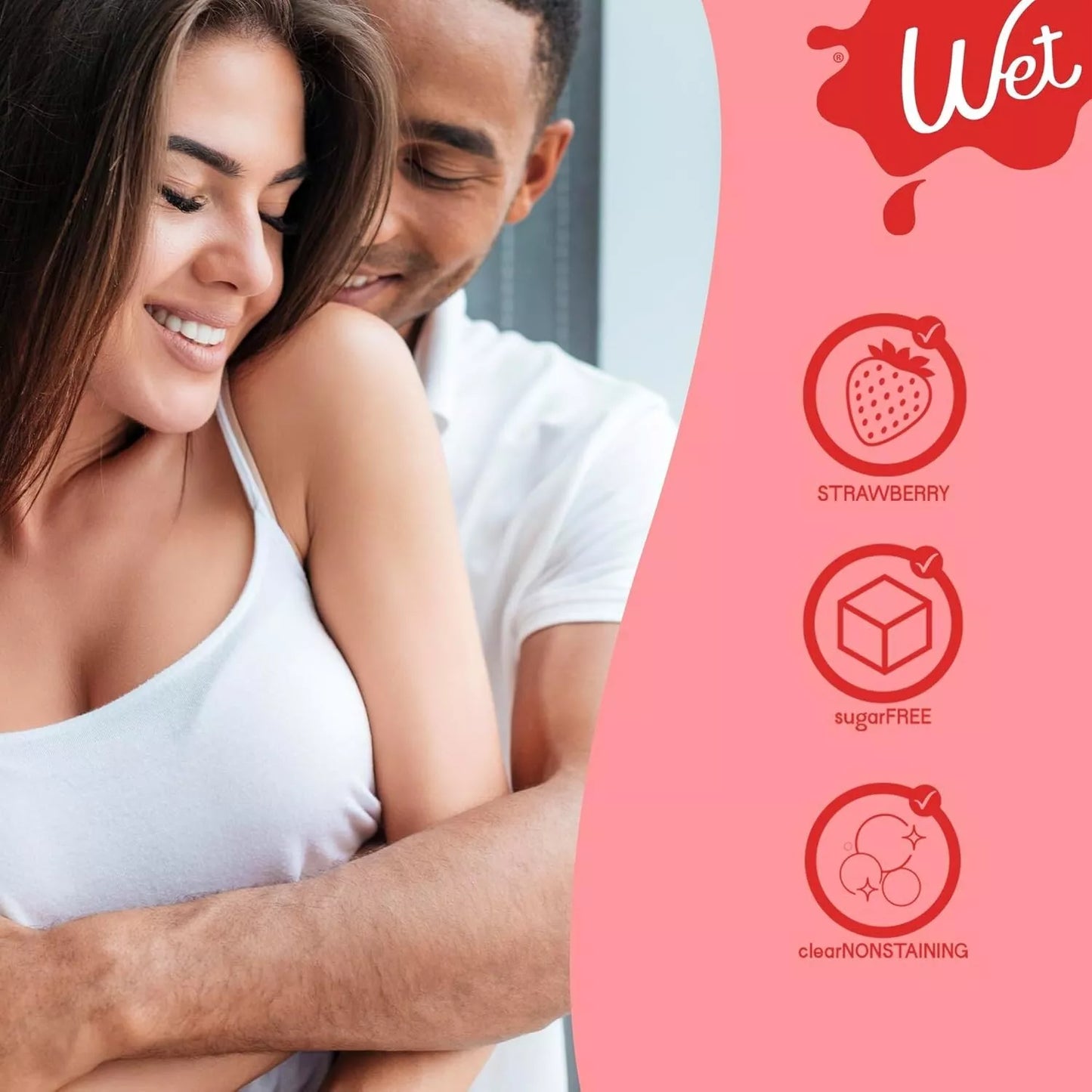 Wet Water-Based Flavored Lube for Men, Women & Couples, 3 Fl Oz (Sexy Strawberry