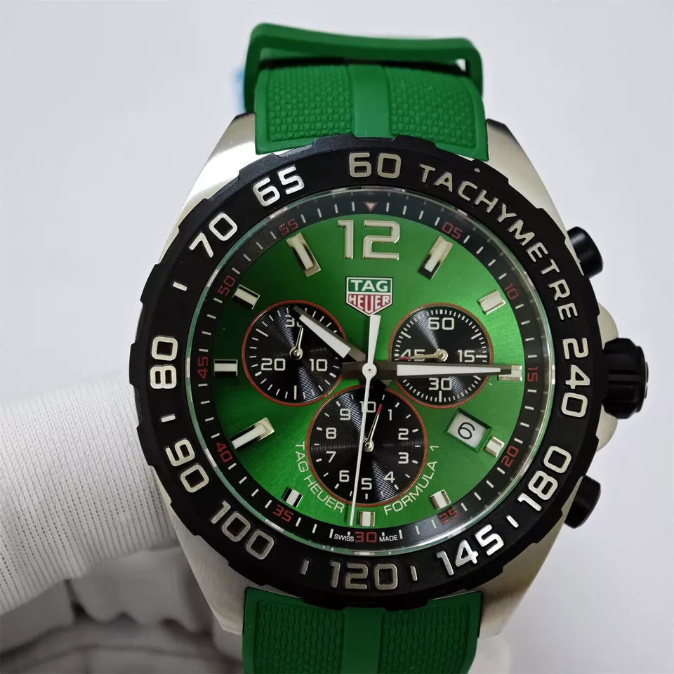 Tag Heuer Formula 1 Quartz Chronograph 43mm Green Men's Watch CAZ101AP.FT8056