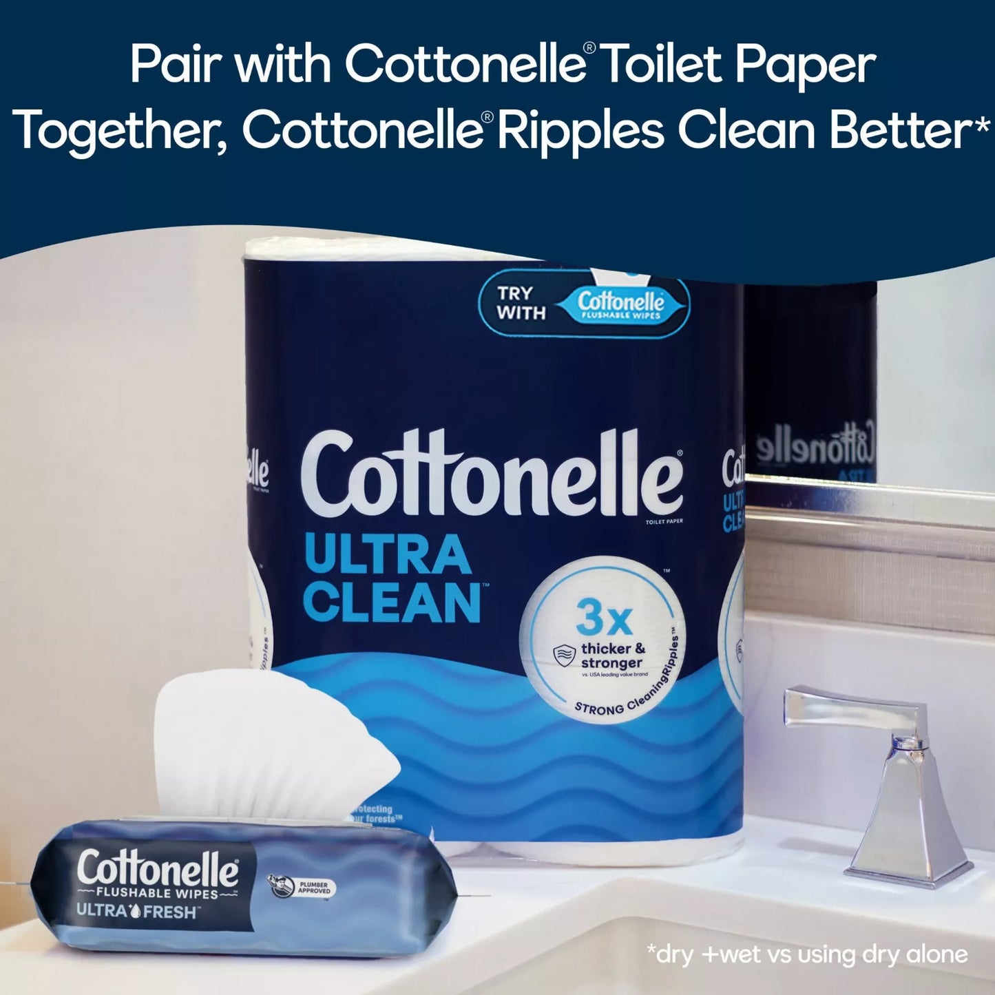 Cottonelle Ultra Fresh Flushable Wet Wipes, 4 Flip-Top Packs