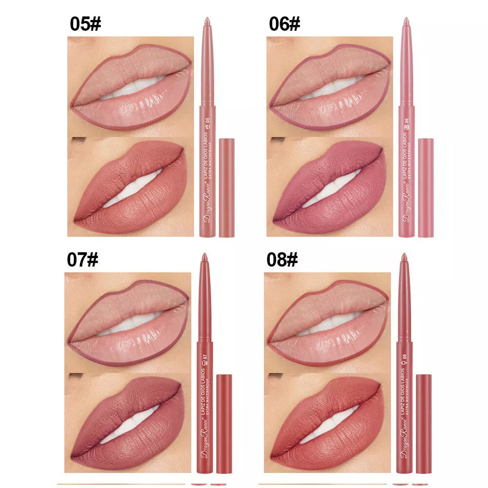 12 Pcs/Set Waterproof Lip Liner Pencil Matte Lipliner Long Lasting Lipstick 、