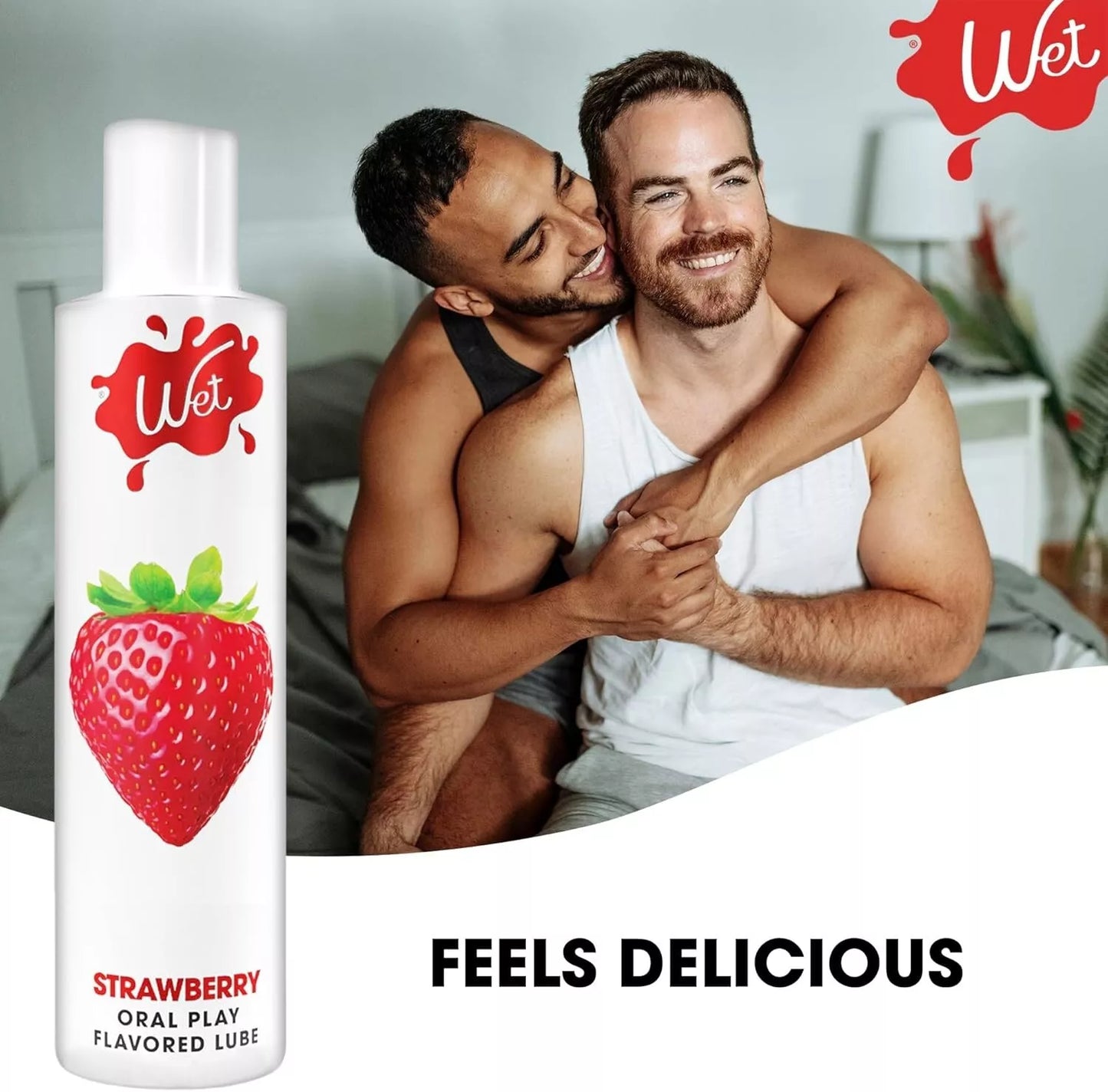 Wet Water-Based Flavored Lube for Men, Women & Couples, 3 Fl Oz (Sexy Strawberry