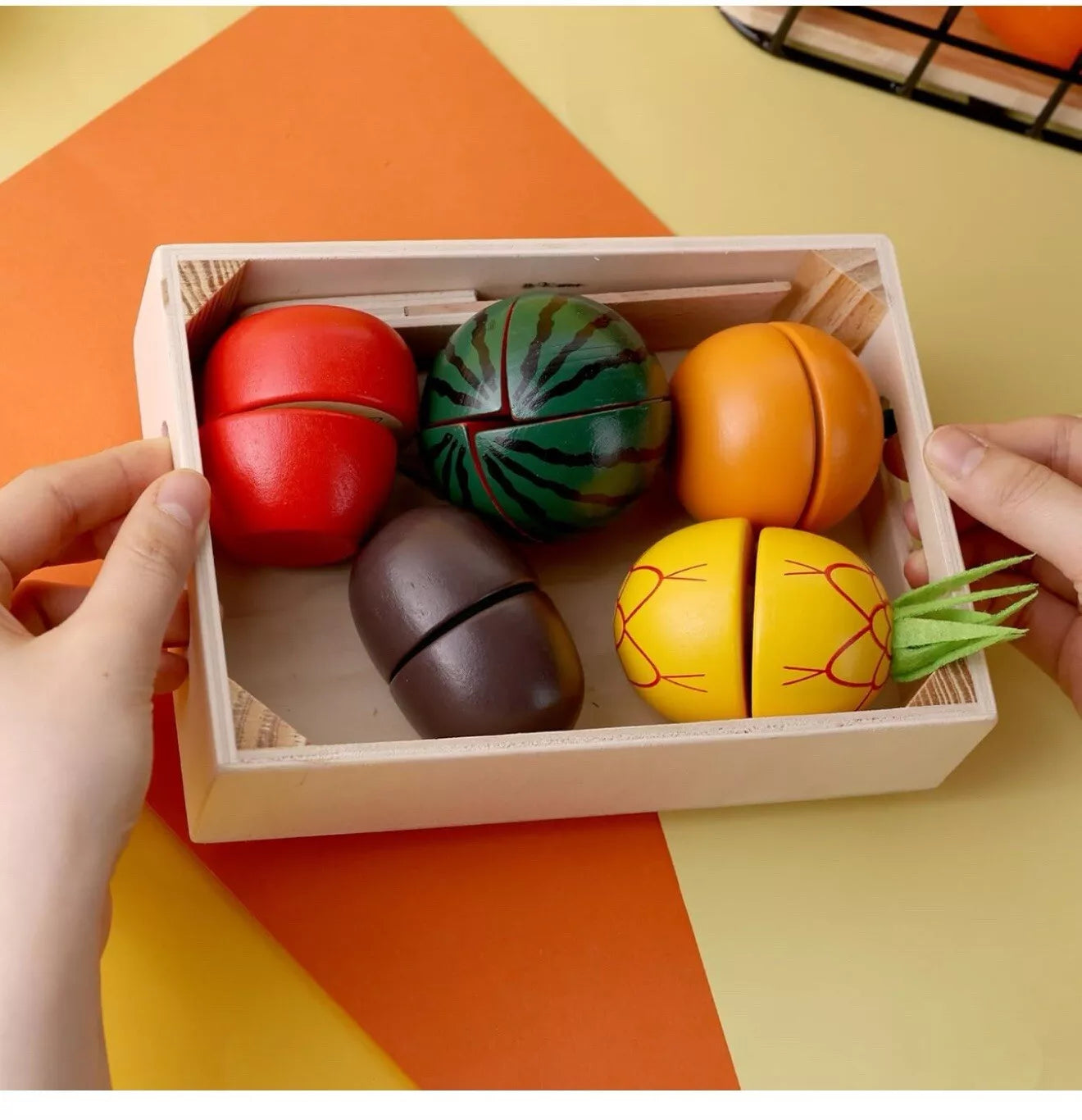 Wooden Play Food Set for Kids Kitchen, Montessori Toys For Kitchen