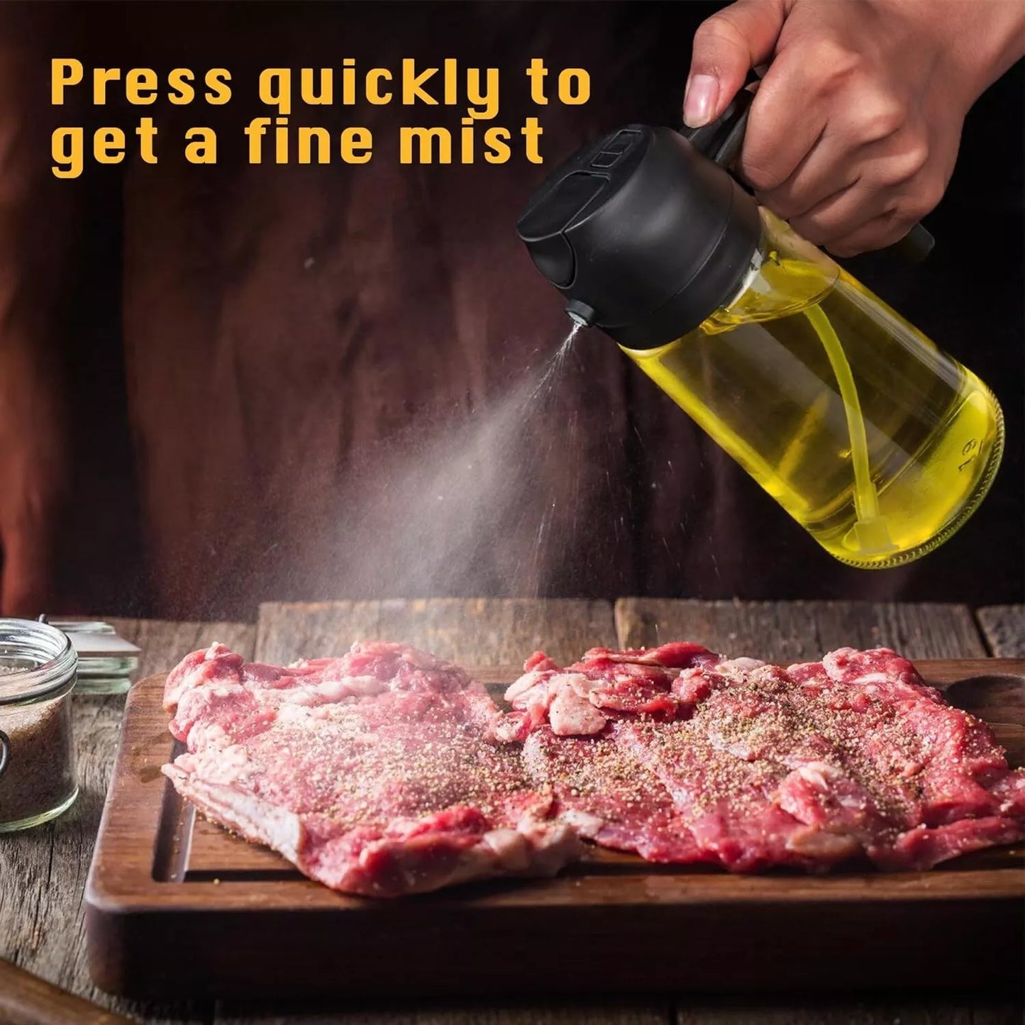 Oil Dispenser for Kitchen, 2 in 1 Olive Oil Dispenser and Oil Sprayer for Cookin