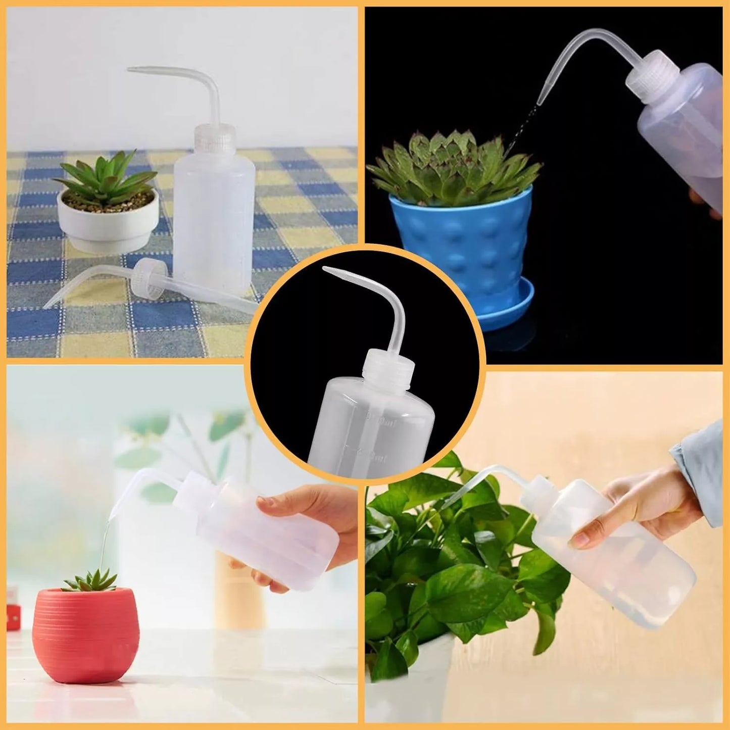 3 Pcs 500ml Squeeze Watering Bottles for Plants - Plastic Succulent Watering Can