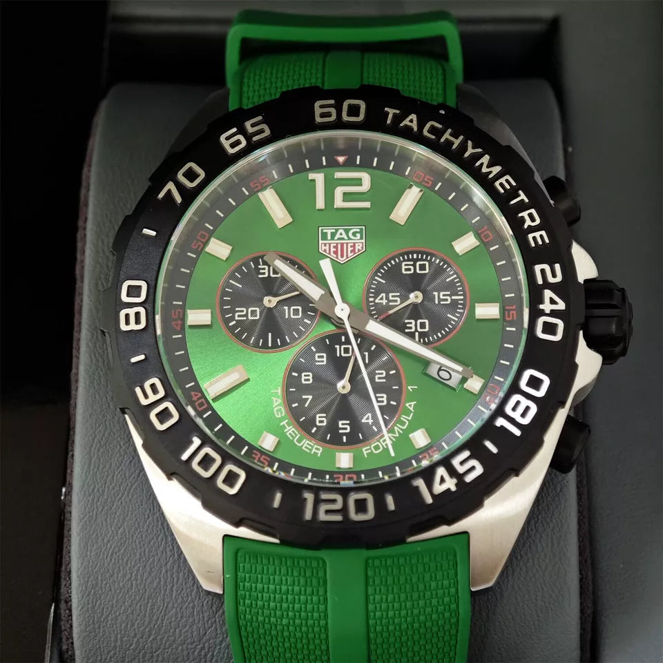 Tag Heuer Formula 1 Quartz Chronograph 43mm Green Men's Watch CAZ101AP.FT8056