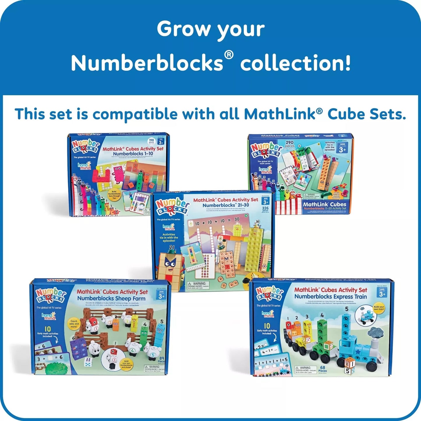 Hand2mind MathLink Cubes Numberblocks 21-30 Activity Set, 20 Preschool Learni...