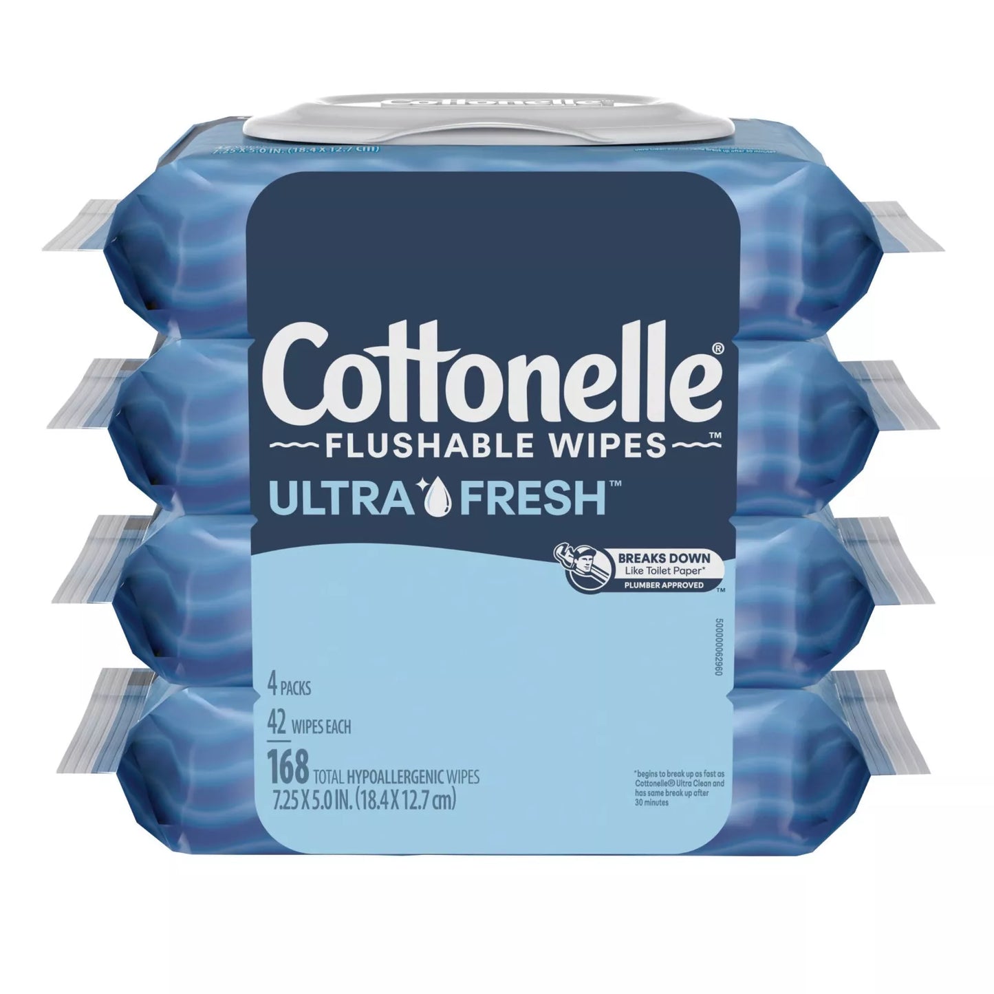Cottonelle Ultra Fresh Flushable Wet Wipes, 4 Flip-Top Packs