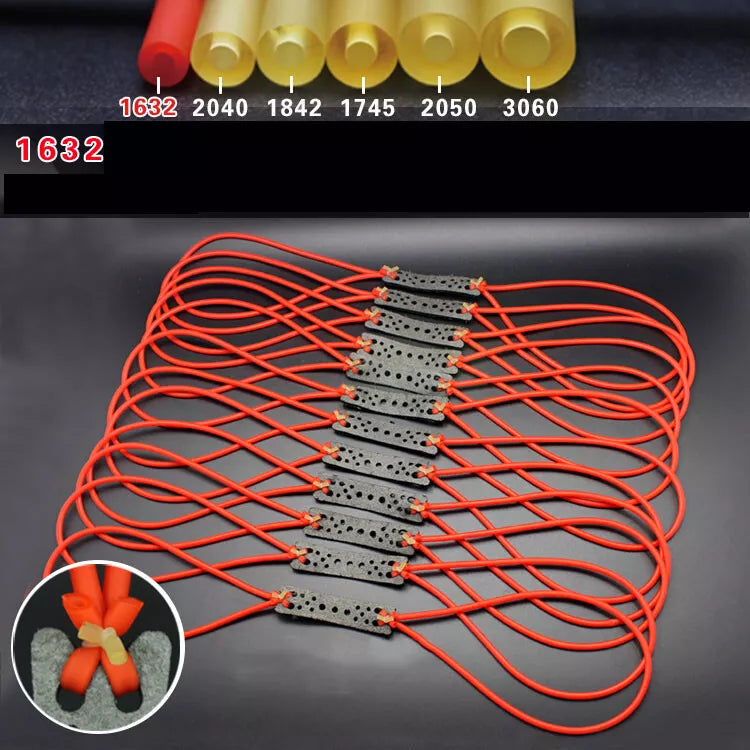 12pcs Elastic Natural Latex Rubber Band Tube for Hunting Slingshot Catapults