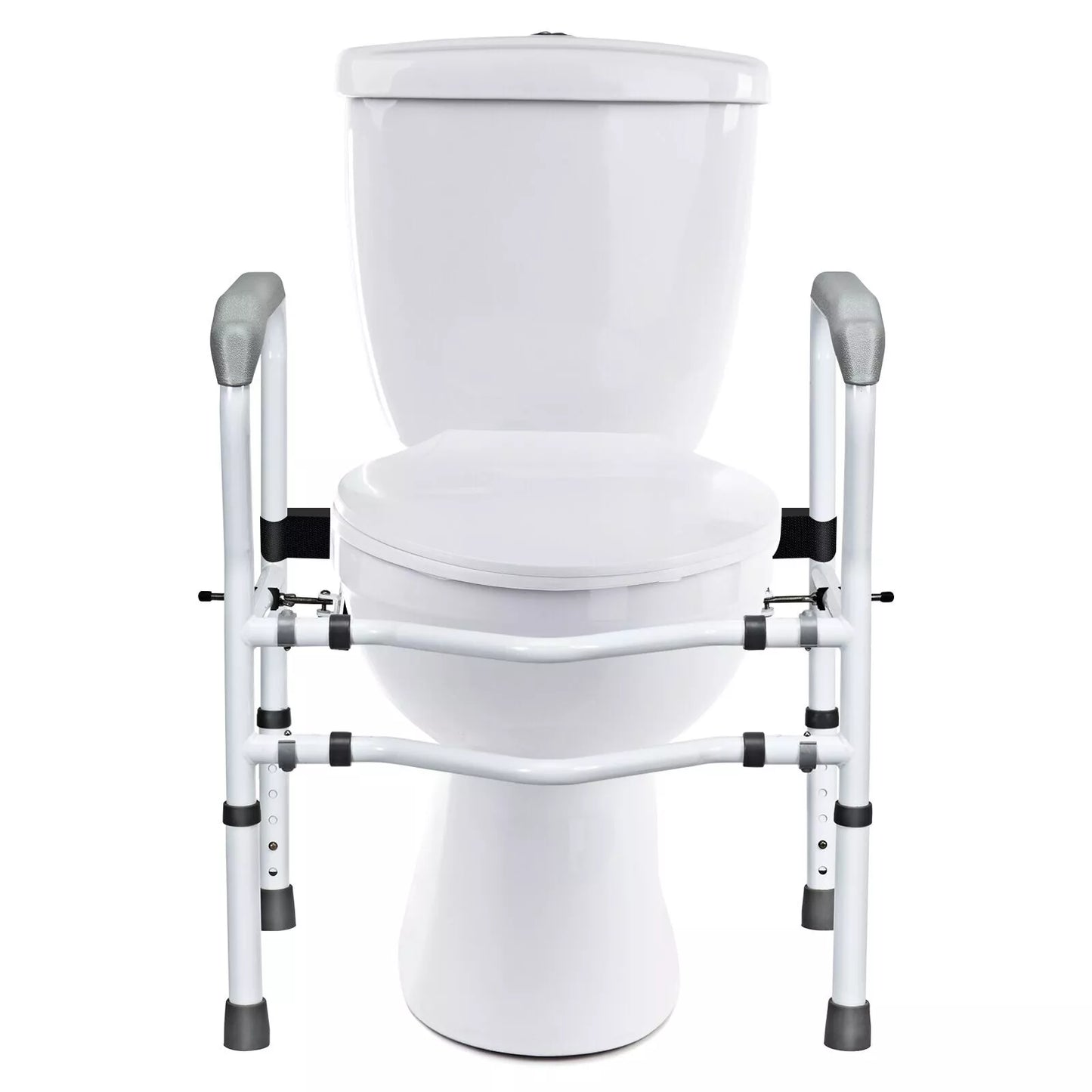 Steel Safety Toilet Rail w/ Created Fixable Clamp Adjustable Handicap Frame