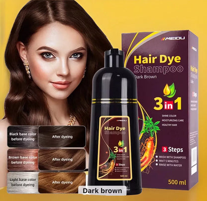 ORIGINAL MEIDU Hair Dye Color Shampoo 500ml (DARK BROWN) - FREE SHIPPING