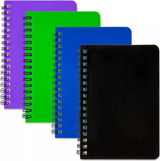 Spiral Notebook 4Pack Pocket Notebook 4.2"X 6.1" Pocket Notepad Small Notebook