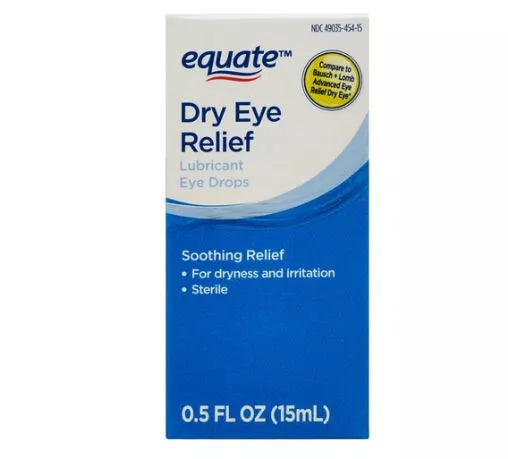 Equate Dry Eye Relief Lubricant Eye Drops, 0.5 fl oz