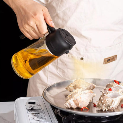 Oil Dispenser for Kitchen, 2 in 1 Olive Oil Dispenser and Oil Sprayer for Cookin