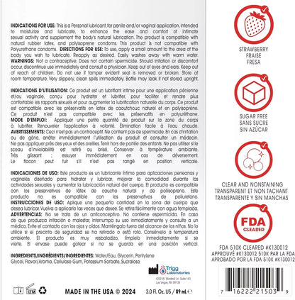 Wet Water-Based Flavored Lube for Men, Women & Couples, 3 Fl Oz (Sexy Strawberry