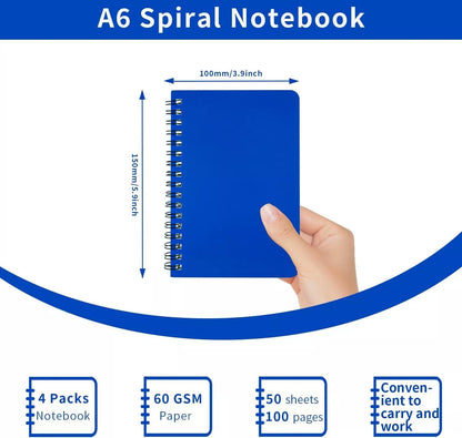 Spiral Notebook 4Pack Pocket Notebook 4.2"X 6.1" Pocket Notepad Small Notebook