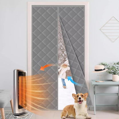 Magnetic Thermal Insulated Door Curtain,Fits Door Size 37.4" x 82.68" Door Cover