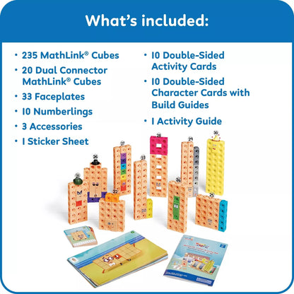 Hand2mind MathLink Cubes Numberblocks 21-30 Activity Set, 20 Preschool Learni...