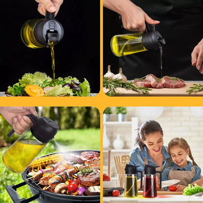 Oil Dispenser for Kitchen, 2 in 1 Olive Oil Dispenser and Oil Sprayer for Cookin