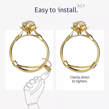 9 Pack Filled Gold Metal Ring Guard,Invisible Ring Size Adjuster Set for Loose R
