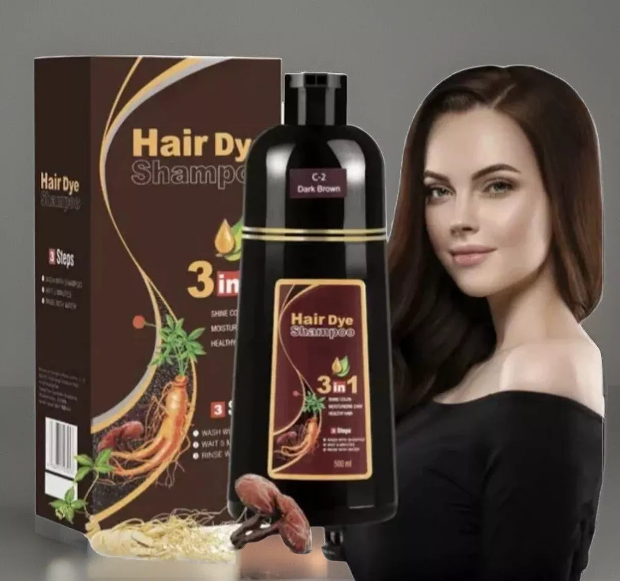 ORIGINAL MEIDU Hair Dye Color Shampoo 500ml (DARK BROWN) - FREE SHIPPING