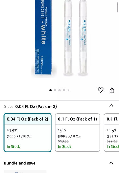 Venus Visage Award Winning Teeth Whitening Pen, 6 Pen For 12.99 !! Good Reviews!