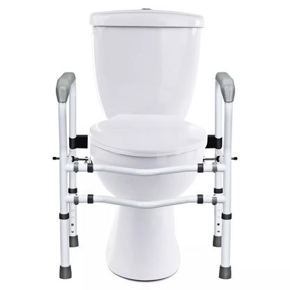 Steel Safety Toilet Rail w/ Created Fixable Clamp Adjustable Handicap Frame