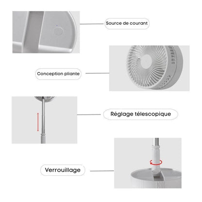 FoldAir - Wireless Retractable Portable Fan